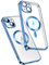 Rdyi6ba8 Magnetica Cover per iPhone 14, Trasparente TPU Silicone con [Protezione Fotocamera] Custodia Placcato Antiurto Case per iphone 14 - Blu