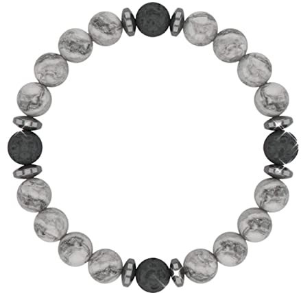 Zirkonia Armband Damen, Armband Damen Perlen Grau Alphabet Perlen Geflochtenes Armband Perlenarmbänder Geschenk für Frauen