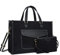 Missnine Sac Cabas Femme Sacs pour Ordinateur Portable 15,6 Pouces, Grande Capacité Sac à Main Sacs bandoulière Portés épaule en Toile pour Voyage Travail, Ensemble 2 Pièces, Noir