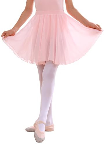 DGSHIRLDJO Ballettrock Wickelrock Tanz Rock Chiffon Elastischem Bund Ballettrock Ballett Tanz Dancewear für Mädchen und Damen (as3, Alpha, s, Regular, Regular, Rosa)