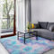 SOANNY Hochflor Teppich, Waschbar Anti-Rutsch, Flauschige Moderne Extra Große Teppich für Kinderzimmer & Büro, Bettvorleger Matte, 150 x 240 cm, Türkis Lila