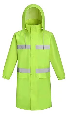 Ynport Crefreak Impermeabile da uomo Giacca da pioggia lunga impermeabile Abbigliamento antipioggia traspirante Riflettente con cappuccio ripiegabile per uomo Donna Adulti,Verde,L
