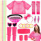 80er 90er Jahre Outfit Damen 80er Jahre Accessoires T-Shirt Gürteltasche Ohrring Halskette Zhandschuhe Brille Haarreif Stirnband Set Beinstulpen Armband Für Karneval Cosplay Party 80er Kleidung Damen