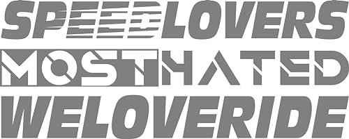 Autoaufkleber Set SPEEDLOVERS MOSTHATED WELOVERIDE Tuning Sticker Heckscheibe KFZ Aufkleber (Glanz Grau)