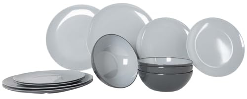Gimex - Vivid Line - Geschirr - Grau - 12-Teilig
