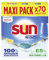 SUN - pastilles lave-vaisselle Tout en 1 Citron - 70 tablettes - avec 85% d'ingrédients d'origine naturelle - 100% efficace sur + de 99 taches - Fabriqué en France