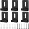Ymapinc 6 ganchos de metal para espejo, 1/4 de canal ancho, soportes para colgar en pared, soportes negros con tornillos