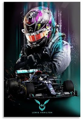 TSNKNP Lewis Hamilton Fanart, poster decorativo da parete, per soggiorno, camera da letto, decorazione moderna per camera da letto, 30 x 45 cm