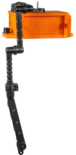 YakAttack CellBlok Battery Box & Switchblade Transducer Arm Combo | Black/Orange | Track-Mounted Fish Finder Power & Deployment System | Fits Most Kayak Track Mounts | USA Made