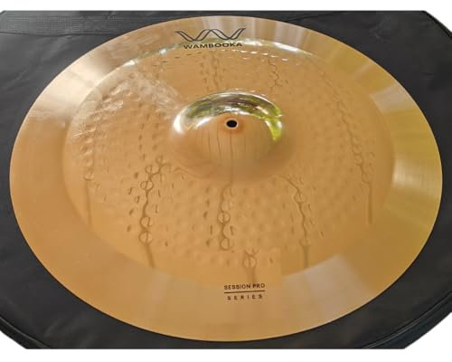 Wambooka Cymbals - Piatti martellati per batteria acustica in lega B8 Serie Session Pro - Hi-Hat 14 - Crash 16 Crash 18 - Ride 20 (RIDE 20)