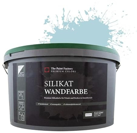 Farbklecks24 The Paint Factory Silikat Color 12,5L Pastell Blau, Wandfarbe, Silikatfarbe innen