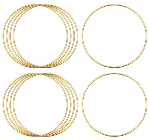 10 Stück 7,1 cm goldene Metallringe Traumfänger-Ringe Blumen-Makramee-Hoop Wandbehang Kranz Ringe Kreis Handwerk Hoops Hochzeit Dekor Hoop für DIY Handwerk