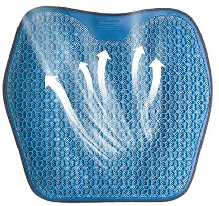 Poupangke Gel-Sitzkissen fürs Auto,Gel-Sitzkissen zum Sitzen - Wabenstruktur absorbiert Druckstellen. Sitzkissen - Dickes, großes Schreibtischstuhlkissen mit Kühlgel, absorbiert Druckstellen, weiches
