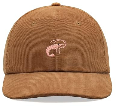 Shrimp Corduroy Baseball Cap Vintage Unisex Dad Hat Adjustable Fishing, camel, Einheitsgröße