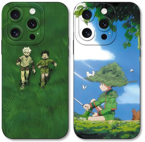2 Stück Handyhülle für Apple iPhone 15 Hülle 6.1 Zoll, Anime Hunter×Hunter Gon Freecss Killua Manga Anime künstlerische Ästhetik mit Motiv Designs Case Schutzhülle Stoßfest TPU Weich Ultra Dünn Cover