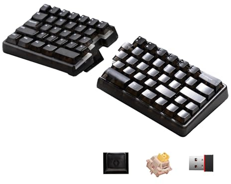 NocFree Lite Black Wireless Split Keyboard Mechanical - Silent Switches, RGB, Foam