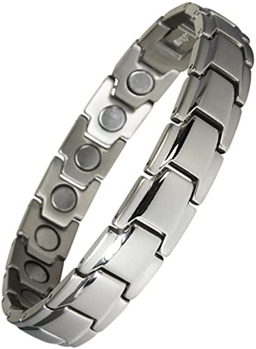 Extrastarkes Magnetarmband mit 18 Neodym Magneten von Yinga-Vital. Med. Edelstahl, Stil silber. Länge 16,5cm. Deutsche Firma mit Garantie.