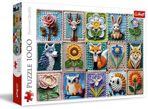 Trefl – Häkeln – Meine Leidenschaft – Puzzle mit 1000 Teilen – Puzzle mit Tieren und Blumen, hergestellt mit der Häkelmethode, für Erwachsene und Kinder ab 14 Jahren