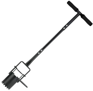 Plantoir À Bulbes, Long Manche Ergonomique pour Transplantation Jardinage, Planteur en Acier Multifonction Ergonomique Portable pour Entretien Pelouse Jardinage et Plantation Sol
