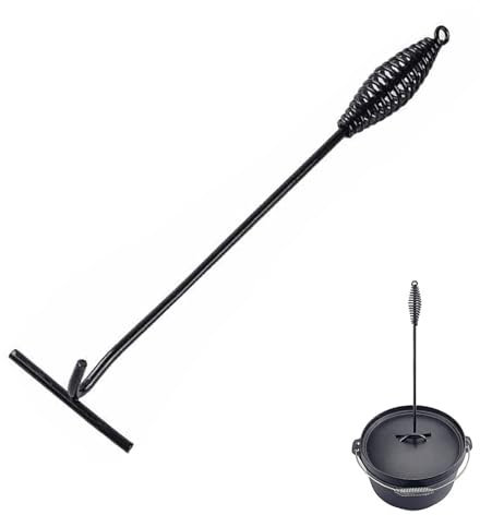 Dutch Oven Deckelheber, 26 cm Deckelheber Griffhaken, Feuertopf Deckelheber, Gusseisen T Stangen zum Heben, für BBQ, Camping, Grill, Lagerfeuer
