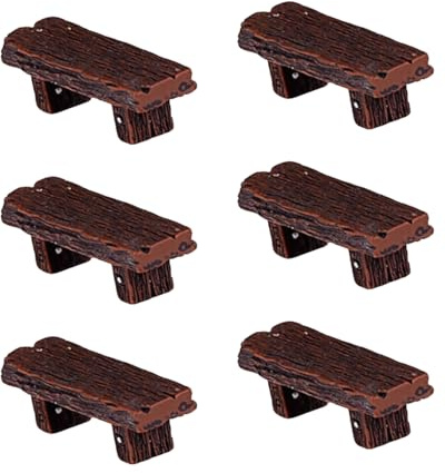 HUVZOR 6 Stück Vintage-Gartenbank und Feendekor – Miniatur-Feenlandschaft Deko für Puppenhäuser(schwarz)