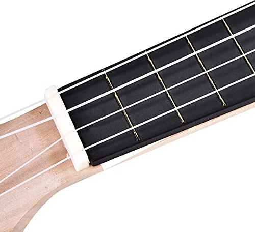 Akozon 21-Zoll-Bassholz-Ukulele-Bausatz mit 4 Saiten. Erstellen Sie Ihr Eigenes Musikinstrument Im Herz-Design (Blütenblätter)