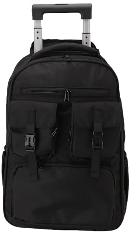 MENDUNER Vakuumdichter Reiserucksack mit Rollen, 30 L Wasserdichter Vakuum Kompressions Trolley Rucksack, Multifunktional für Geschäftsreisen, 2 Arten Verdeckter Designs, Schwarz