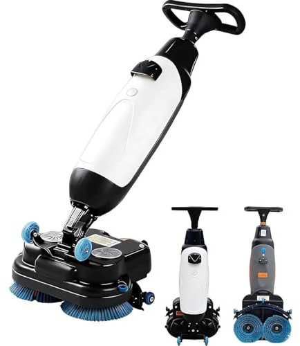 Sunseota Lavasciuga Pavimenti Industriale a Batteria da 24 V - Pulitore Professionale per Pavimenti con Doppia Testina, Larghezza 43 cm, capacità di Pulizia di 1.115 m²/h, per Uso intensivo White-15A