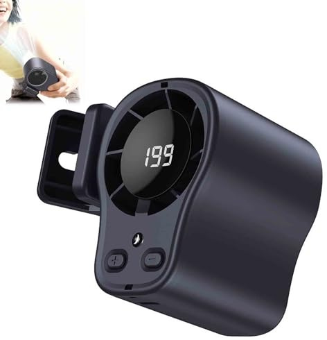 Acondicionador de aire portátil con clip para coche, mini ventiladores de refrigeración personal recargables por USB, 2026 con pantalla LED, rotación de 360°, 199 velocidades ajustables para el hogar