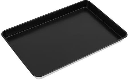 Wiyuer Backblech 60x40cm Aluminiumlegierung Backform Rechteckig Antihaftbeschichtet 5cm Randhöhe Profi Backplatte Schwarz 1mm Stärke Hitzebeständig 250 Grad für Ofen Gebäck Pizza