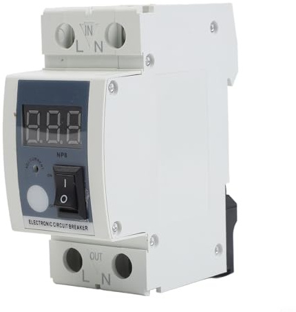 Nexbrill 40 A einstellbarer Strombegrenzer Leitungsschutzschalter, 2–40 A, PA66, flammhemmende LED-Anzeige für Industrielabor, Heimwerker-Elektronik für Ionen