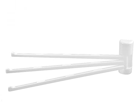 sourcing map Cuisine Salle Bain 3 Rotation en Plastique Barre Porte Serviettes Porte Cintre 33cm Long Blanc