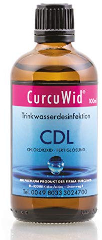 CurcuWid CDL/CDs Chlordioxid Fertiglösung 0,3% 100ml - in pharmazeutischer Braunglasflasche mit Tropfverschluss - Made in Germany