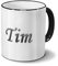 printplanet Tasse mit Namen Tim - Motiv Chrom-Schriftzug - Namenstasse, Kaffeebecher, Mug, Becher, Kaffeetasse - Farbe Schwarz
