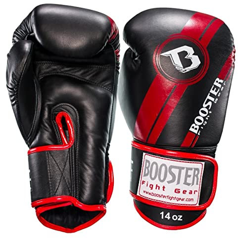 Booster Pro Range BGL V3 Boxhandschuhe - Leder - Schwarz/Rot Foil - 14 oz