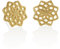 Nanama Mandala Ohrstecker Gold für Damen, gebürstetes Finish, kleine geometrische Ohrringe Gold für Frauen und Mädchen mit elegantem gebürstetem Finish, Goldschmuck fur Damen