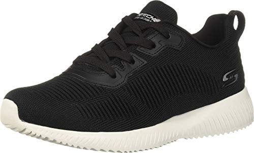 Skechers Bobs Squad Tough Talk, Zapatillas Mujer, Black Engineered Knit, 35.5 EU