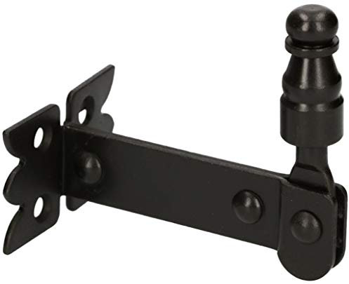 KOTARBAU® Gancio per persiane sosta per persiane avvitata 68 mm maniglia a ribalta per finestra serratura per finestra decorativa nera in acciaio massiccio