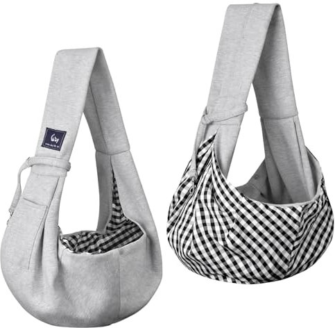 CUBY Sommer Tragetücher Hunde Kleine Hunde Katze Sling Pet Tragetuch Single Schulter Pet Bag für Reisen Hundetragebeutel (Grau)