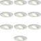 HOFTRONIC - 10er Set LED Einbaustrahler Weiß 230V - Schwenkbar und Stufenlos Dimmbar - Einbauleuchten 5 Watt - 400 Lumen - GU10 2700K Warmweiß - Deckenspots Rund (Ø75-80 mm) Flach