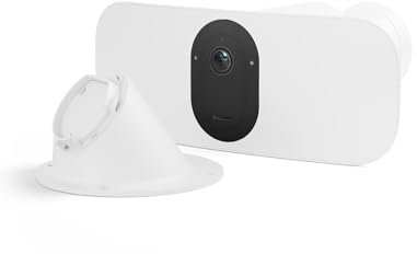 Arlo Floodlight Security Camera Outdoor, Quality 2K HDR, 160° Wide Angle, Weatherproof, Colour Night Vision, Ringing Alarm Siren, 2-Way Talk, Trial of Arlo Secure and Ceiling Adapter, White