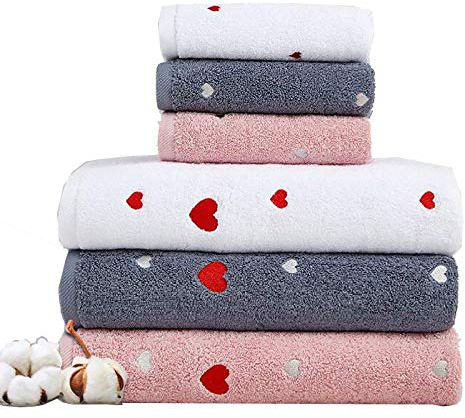 WYRKYP Badetuch Super Absorbent Badetücher Set Ich Liebe Dich Ickte Handtücher Für Frauen Mädchen Gesicht Strandtücher Für Pool Gym Travel Hochzeitsgeschenk,Mehrfarben