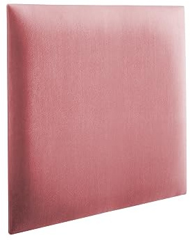 RAVIO Wandkissen & Wandpolster aus Samt – Gepolstertes Kopfteil Bett | Polsterpaneele Wand für Schlafzimmer, Kinderzimmer & Diele | Wandschutz Bett | Wanddekoration (Schmutziges Rosa, 50x50 cm)