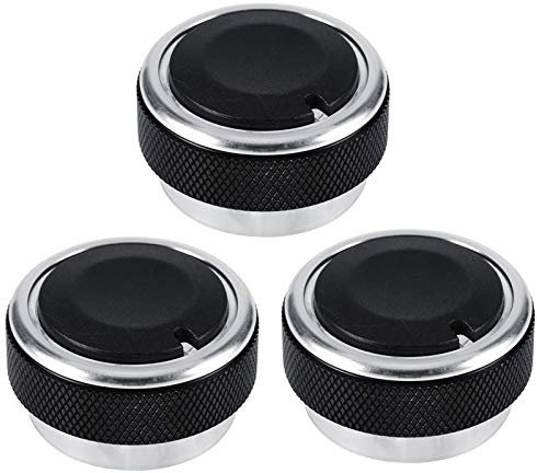 Yctze 3Pcs Auto Klimaanlage Knopfschalter Motor Start Drehknopf Außenabdeckung, Klimaanlage Wechselknopf, Schaltknopfabdeckung, Motor Startknopfabdeckung (Schwarz)