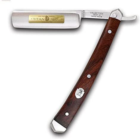 Titan Vintage Straight Razor - Klassisches Rasiermesser - Klappbar Dünn Bartmesser Augenbrauenmesser Manuelle Bartrasierer Schnurrbart Bart - Pflegen Schneiden Männer Herren Barbier