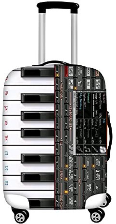 Passen Sie Ihr Bild / Name / Logo An Gepäckabdeckung-Elastisches Gepäck Schutzhülle Gitarre Klavier Schlüssel Drucken Geeigneter Trolley Koffer Koffer Staubschutz Abdeckung Reisezubehör, Musiki