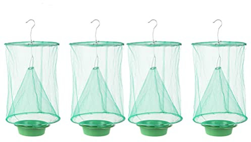 TAIPPAN 4 Pièces Piège à Mouches de Ranch, Piège à Mouches Suspendu extérieur, Pliable, Pièges à Mouches de pâturage réutilisables pour Ferme familiale ou extérieure, Parc, Restaurants