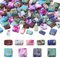 Craftdady Lot de 180 perles de rocaille en verre à 2 trous : multicolores, rectangulaires et carrées, 9 couleurs, style antique