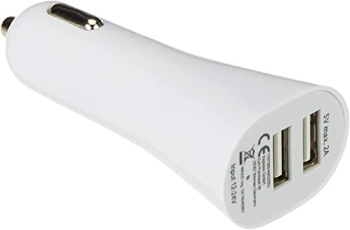KFZ-Ladegerät, USB, 2 Ports, Kfz-Ladegerät, Quick Charge 3.0, USB-Zigarettenanzünder, kompatibel mit iPhone, iPad Samsung Galaxy S10/S9/S8, Huawei, Xiaomi, Schwarz (weiß)