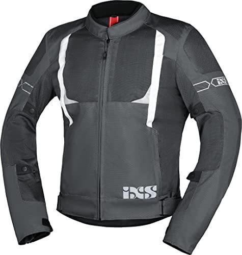 IXS Motorradjacke mit Protektoren Motorrad Jacke Trigonis-Air Sportstourer Textiljacke dunkelgrau/grau/weiß S, Herren, Sommer, Polyester